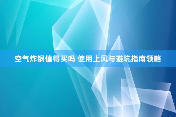 空气炸锅值得买吗 使用上风与避坑指南领略